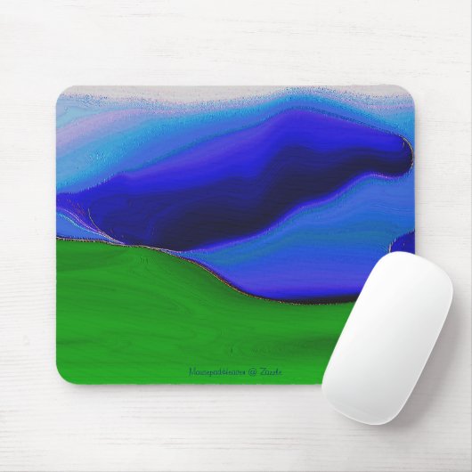 Blauwe Berg Mousepad Muismat (Met muis)