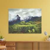 Blauwe Berg van het Verre Noorden: Canvas Standaar (Insitu (Woonkamer))