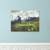 Blauwe Berg van het Verre Noorden: Canvas Standaar (Insitu (Houten vloer))