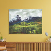 Blauwe Berg van het Verre Noorden: Canvas Uncroppe Afdruk (Insitu (Woonkamer))