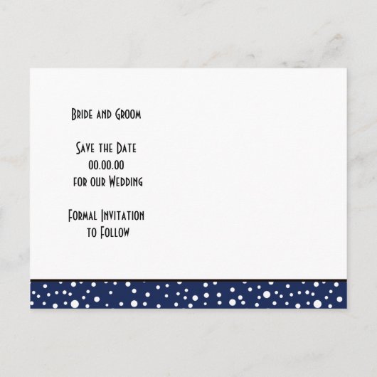 Blauwe berg winter bruiloft Save the Date Aankondigingskaart (Achterkant)