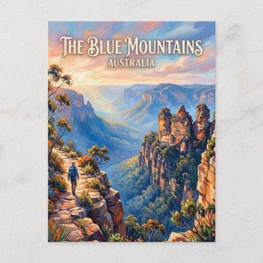 Blauwe Bergen Australië Briefkaart (Voorkant)