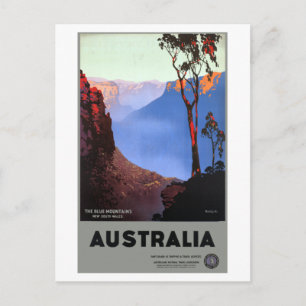 blauwe bergen Australië Reisposter Briefkaart