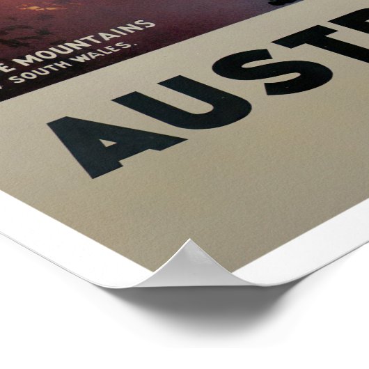 Blauwe bergen Australië vintage-reis Poster (Hoek)