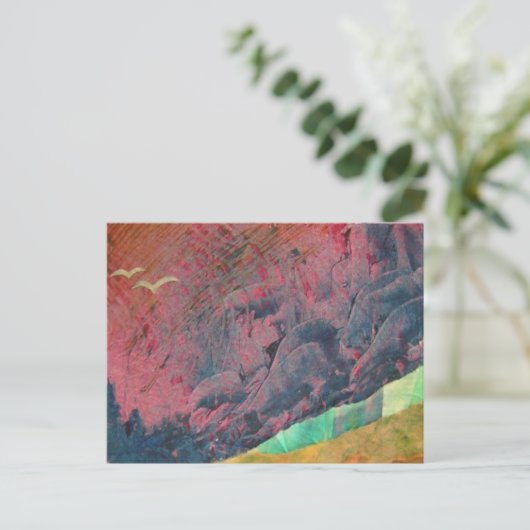 Blauwe bergen briefkaart (Staand voorkant)