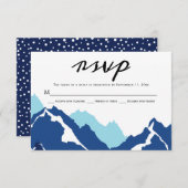 Blauwe bergen bruiloft RSVP-reactiekaart RSVP Kaartje (Voorkant / Achterkant)