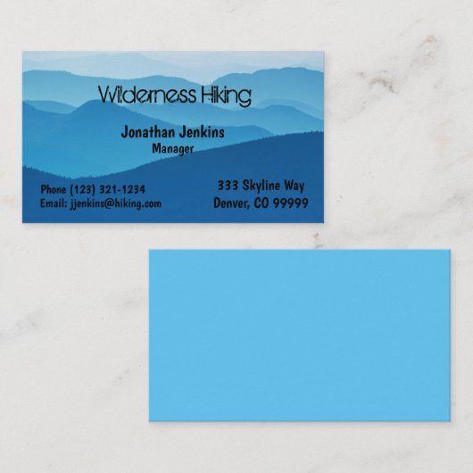 Blauwe bergen buiten Aangepast Visitekaartje (Voorkant / Achterkant)