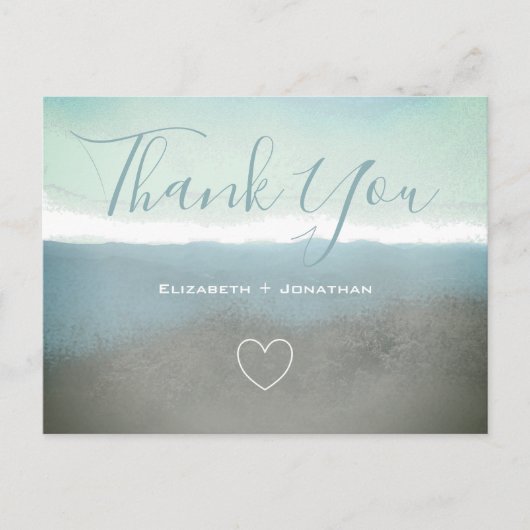 Blauwe bergen dank je briefkaart (Voorkant)