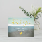 Blauwe bergen dank je goud folie uitnodiging briefkaart (Staand Voorkant)