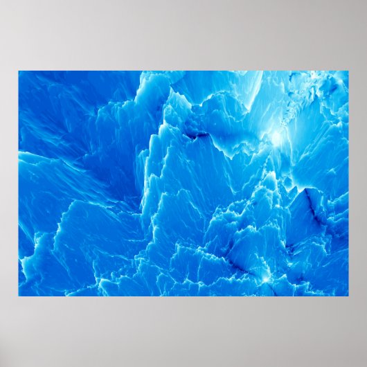 Blauwe bergen. Fractal patroon Poster (Voorkant)