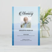 Blauwe bergen Funeral Prayer Kaart Sjabloon (Staand voorkant)