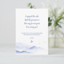 Blauwe bergen geslacht neutrale kinderverjaardag 