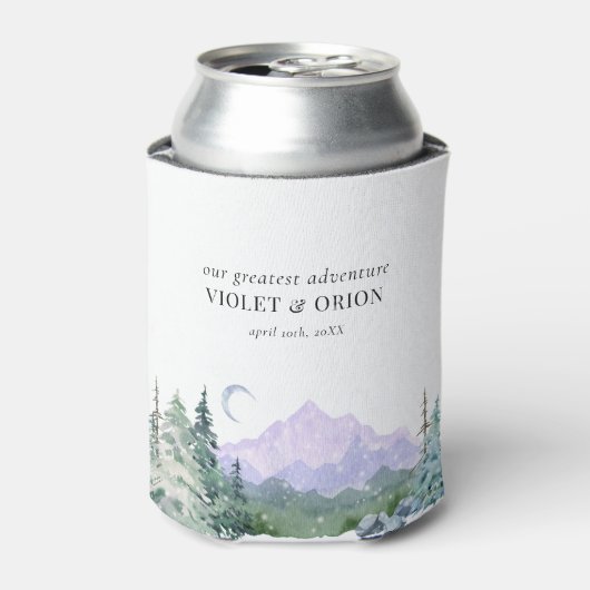 Blauwe bergen Rustic Wedding Beer Koelbox Blikjeskoeler (Blikje Voorkant)