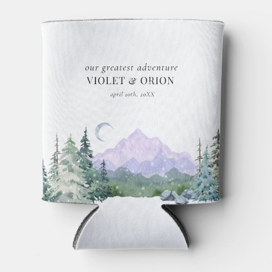 Blauwe bergen Rustic Wedding Beer Koelbox Blikjeskoeler (Voorkant)