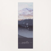 Blauwe bergen staren landschap gepersonaliseerd yogamat (Voorkant)