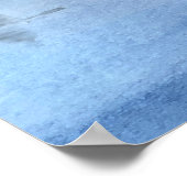 Blauwe bergen Waterverf Schilderachtig landschap Poster (Hoek)