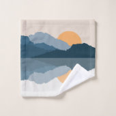 Blauwe bergen weerspiegeld in het meer bad handdoek (Wasdoekje)