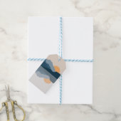 Blauwe bergen weerspiegeld in het meer cadeaulabel (Met Touw)