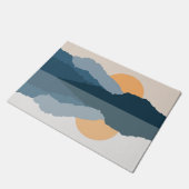 Blauwe bergen weerspiegeld in het meer deurmat (Schuin)