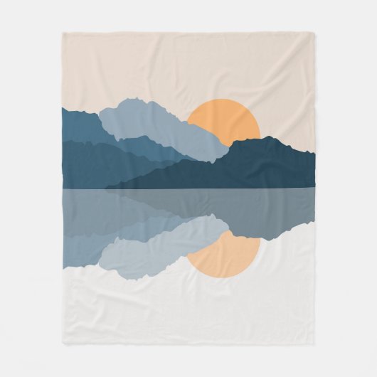 Blauwe bergen weerspiegeld in het meer fleece deken (Voorkant)