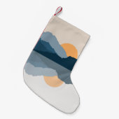 Blauwe bergen weerspiegeld in het meer kleine kerstsok (Voorkant (Hangend))