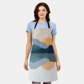 Blauwe bergen weerspiegeld in het meer schort (Gedragen)