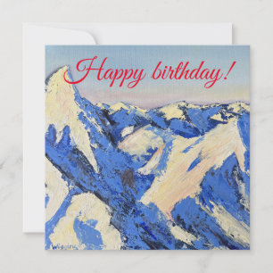 Blauwe bergkaart voor verjaardag