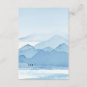 Blauwe Bergketen Landschap Bruiloft Details Informatiekaartje (Achterkant)
