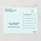 Blauwe bergketen, rustieke bruiloft Bewaar de datu Briefkaart (Achterkant)