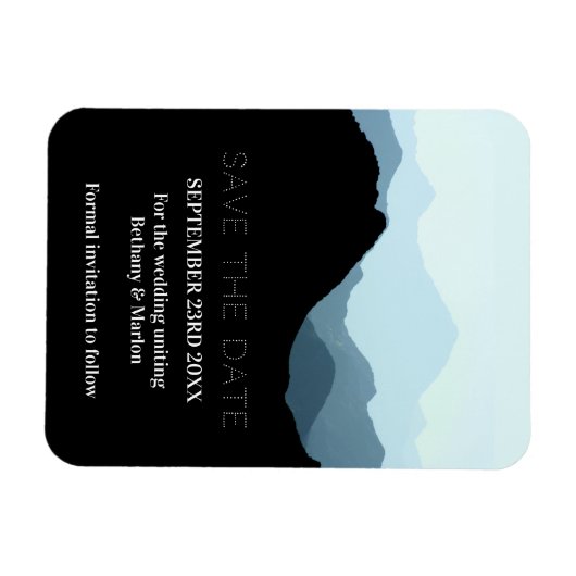 Blauwe bergketen, rustieke bruiloft Bewaar de datu Magneet (Horizontaal)