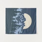 Blauwe berglandschap wandkleed (Voorkant (horizontaal))