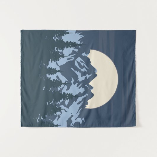 Blauwe berglandschap wandkleed (Voorkant (horizontaal))