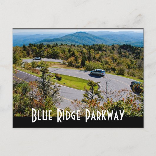 blauwe bergpas briefkaart (Voorkant)