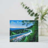 blauwe bergpas briefkaart (Staand voorkant)