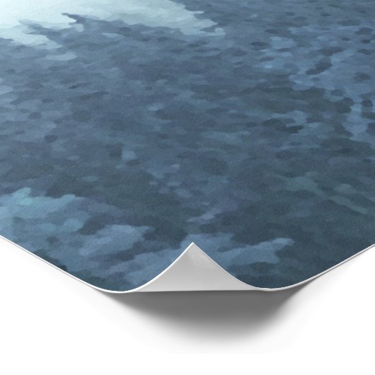 Blauwe bergpeinbomen 13 Tafelzitjes Poster (Hoek)