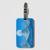 Blauwe bergtoppen landschapsillustratie bagagelabel (Voorkant (verticaal))