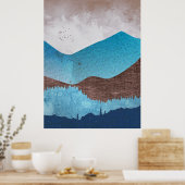 Blauwe Bergtoppen Poster (Keuken)
