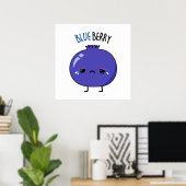 Blauwe Bes Grappige Blauwebes Punt Poster (Thuiskantoor)