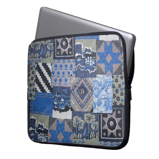 Blauwe beschermhoes voor laptop laptop sleeve (Voorkant Links)