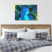 Blauwe Beschouwing Canvas Afdruk (Insitu (Slaapkamer))