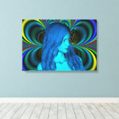 Blauwe Beschouwing Canvas Afdruk (Insitu (Houten vloer))