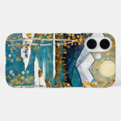 Blauwe besneeuwde bergnaam iPhone / iPad hoes (Achterkant (horizontaal))