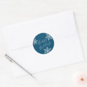 Blauwe besneeuwde Winter Wonderland Envelope Seal Ronde Sticker (Envelop)