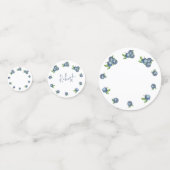 Blauwe bessen 1e verjaardag kinder feest confetti (Achterkanten)