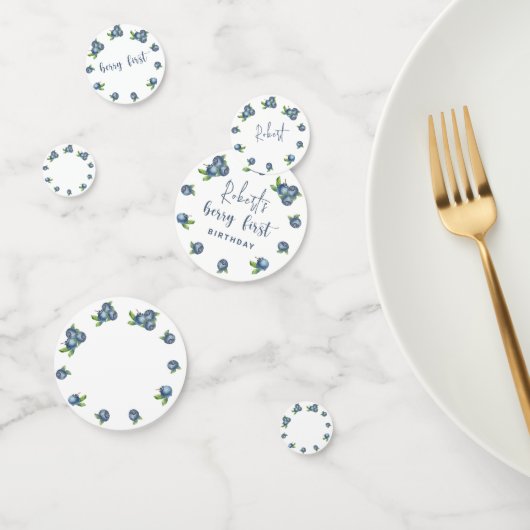 Blauwe bessen 1e verjaardag kinder feest confetti (Groep)