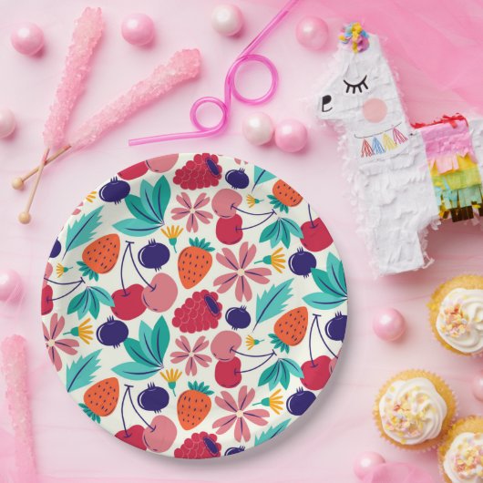 Blauwe bessen Aardbeien Bessen zoete Verjaardag Papieren Bordje (Feest)