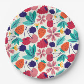 Blauwe bessen Aardbeien Bessen zoete Verjaardag Papieren Bordje (Voorkant)