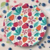 Blauwe bessen Aardbeien Bessen zoete Verjaardag Papieren Bordje