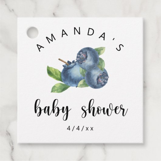 Blauwe bessen - Baby shower Bedankjes Labels (Voorkant)