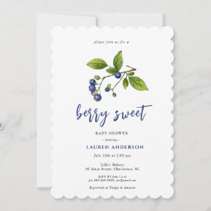 Blauwe bessen Berry zoet baby shower Kaart
